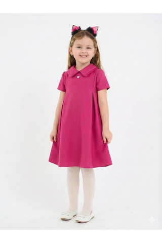 Xo Kids Kız Çocuk Elbise 4-8 Yaş 9222 Pembe