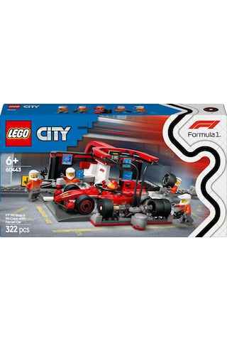 LEGO® City Ferrari Arabalı F1® Pit Stop ve Pit Ekibi 60443 - 6 Yaş ve Üzeri Çocuklar için Yarış Arabası İçeren Oyuncak Yapım Seti (322P)