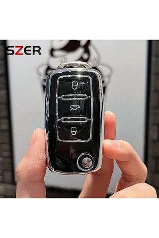 Volkswagen Uds Golf Transporter Caddy Jetta Siyah Oto Anahtar Kumanda Kabı Kılıf Oto Anahtarlık