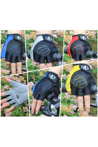 Yuntech01 Yazlık Dış Etkinlikler İçin Yarı Parmaklı Bisiklet Eldiveni - Yüksek Esneklikli Kumaş Ve Silikon Işık Ağırlık - Gri, M Beden Gri