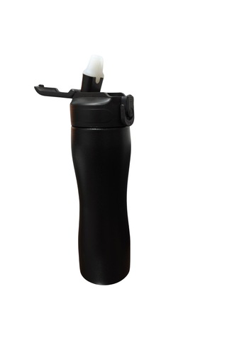 Paslanmaz Çelik Matara Pipetli Sızdırmaz Kapak 750 Ml Siyah