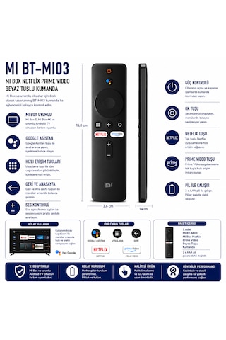 Xiaomi Mi Box Bt-mı03 Bluetooth Sesli Tv Kumandası