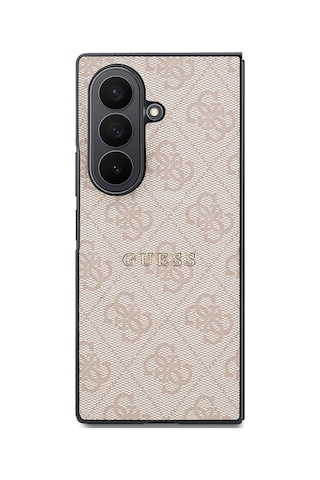 Galaxy Z Fold 8 Ultra Kılıf Guess Lisanslı M-safe Uyumlu 4g Desenli Yazı Logolu Pu Deri Kapak Pembe