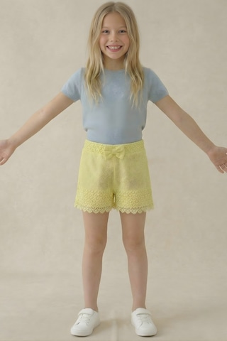 Esila Kids Kız Çocuk Şort Brode Sarı