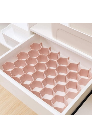 Homyl Petek Dolap Çorap İç Çamaşır Çekmece Bölücü Pembe Pembe