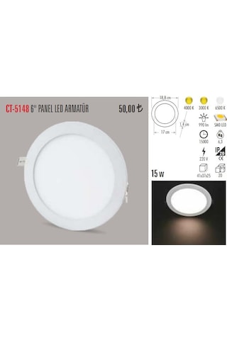 Cata Ct-5148 10 Adet 15w Slim Led Panel Alüminyum - Gün Işığı
