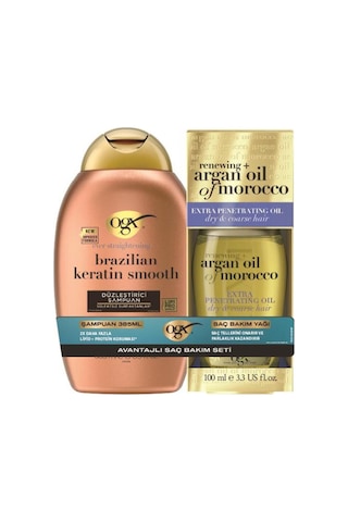 Ogx Brazilian Keratin Şampuan 385 Ml + Argan Yağ 100 Ml Normal