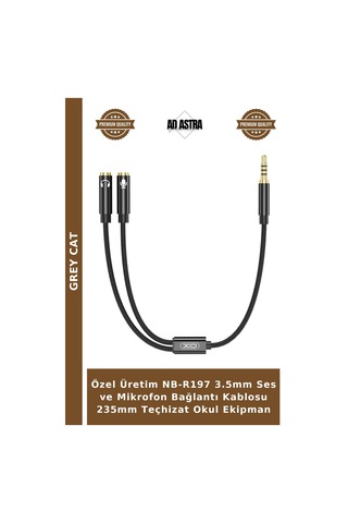 Özel Üretim Nb-r197 3.5mm Ses Ve Mikrofon Bağlantı Kablosu 235mm Teçhizat Okul Ekipman