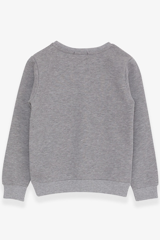 Breeze Erkek Çocuk Sweatshirt Yazı Baskılı 8-14 Yaş, Koyu Gri Melanj Gri