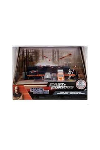 Fast & Furious Final Race Nano Scene Diorama Set Supra & Charger Koleksiyon Model - Renk: Çok Renkli Siyah