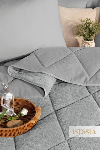Veloria Wellsoft Çift Kişilik Yorgan Çift Taraflı Ultra Yumuşak 4 Mevsim Konfor 195x215 Cm Gri