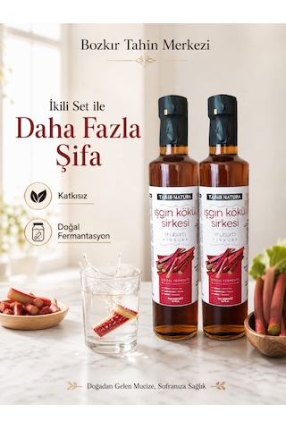 Bozkır Tahin Merkezi Işkın Kökü Sirkesi Doğal Fermantasyon 500 Ml 2 Adet Katkısız&glutensiz