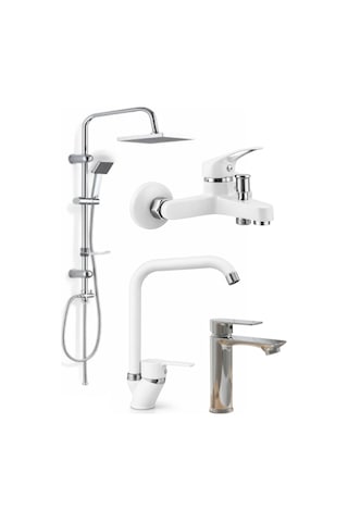 Full 4'lü Set Beyaz Banyo Lavabo Mutfak Ve Robot Duş Seti Diğer
