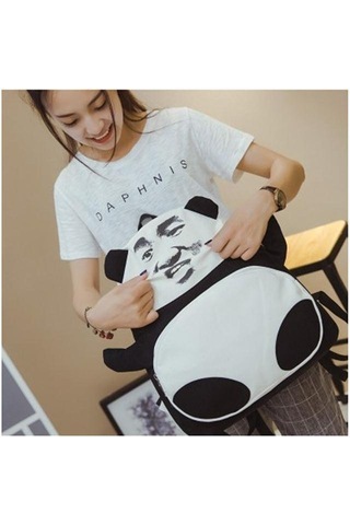 Trendy Erkek Çanta Yaratıcı Kişilik Altın Komik Sırt Çantası Panda Omuz Çantası Jacky Cheung İfadesi