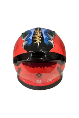 Shiro Katana Sv Psyco Kapalı Kask Bordo - Turuncu