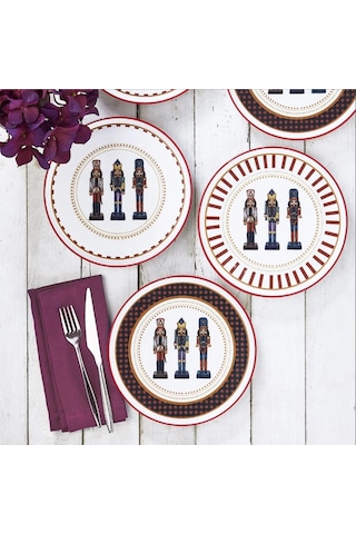 Fecra Kurşun Asker 6 Parça Pasta Tabağı Seti