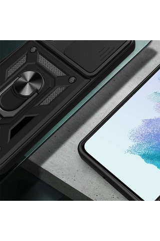Samsung Galaxy Uyumlu A54 Kılıf Manyetik Standlı Kamera Korumalı Yüzüklü Zırh Tank Kılıf Koruyucu Kapak