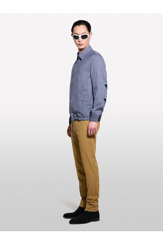Sisley Streç Viskozlu Büzme İp Detaylı Regular Fit Ceket Erkek Siyah Ceket - 325p2lpmsn03x