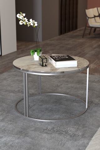 Northcity Special Orta Sehpa Efes Beyaz 70 Cm Abanoz - Beyaz