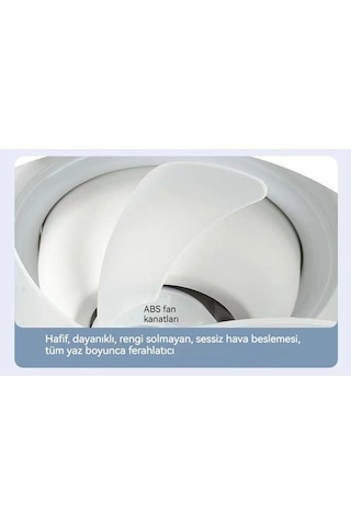 Opulentliving 360 E27 Led Tavan Vantilatörü Açık Beyaz, 3 Renkli Uzaktan Kumandalı 3 Renk Kumandalı