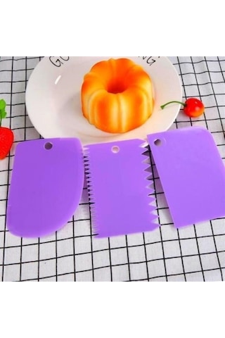Pasta Hamur Şekillendirici Spatula Kesici Kazıyıcı Dekoratör Set Silikon Kırmızı Diğer