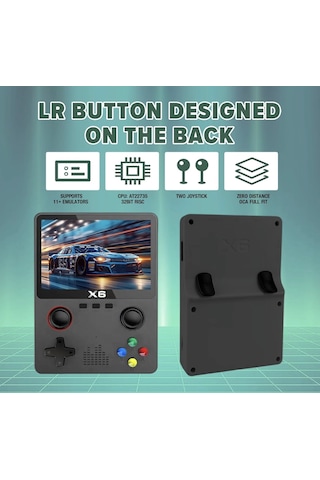 X6 Retro El Oyun Konsolu 10.000+ Oyun, 3.5 Ips Ekran, Çift 3d Joystick, 11 Emülatör Desteği, 64 G