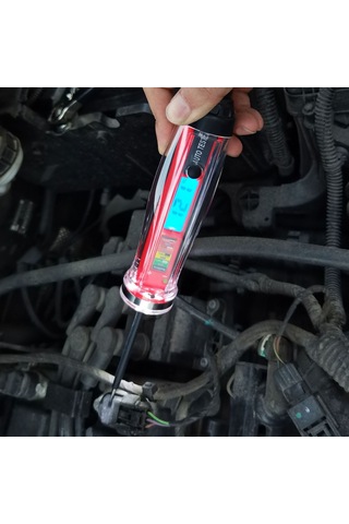Lemestar "otomotiv Elektrik Test Kalemi - 1-75v Lcd Ekranlı, Kısa Devre Ve Açık Devre Testi, 3.6m Uzatmalı Kablolu"
