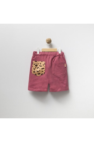 Overdo Kids 2ip Ayıcık Baskılı Beli Lastikli Unisex Şort Gül Kurusu