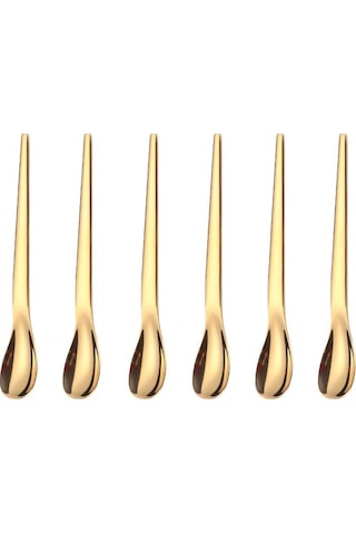 304 Çelik 6 Adet Gold Lüx Modern Görünümlü Çay Kaşığı Cin581sr-6
