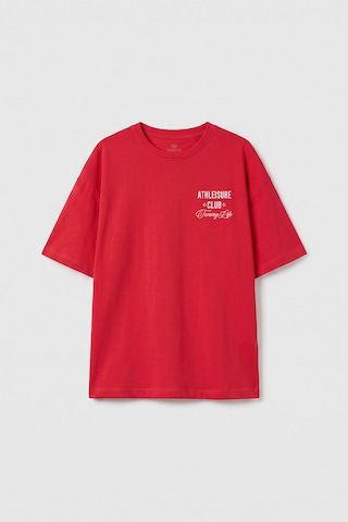Fiesta Oversize Kısa Kollu Baskılı Kız Çocuk T-shirt - 75175 Kırmızı