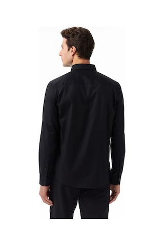 Nautica Erkek Siyah Slim Fit Gömlek-11419 Siyah