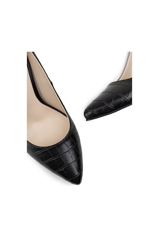 Deery Siyah Kroko Kadın Stiletto Siyah
