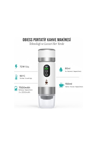 Obiem Obiess 72 W Taşınabilir Espresso Kahve Makinesi