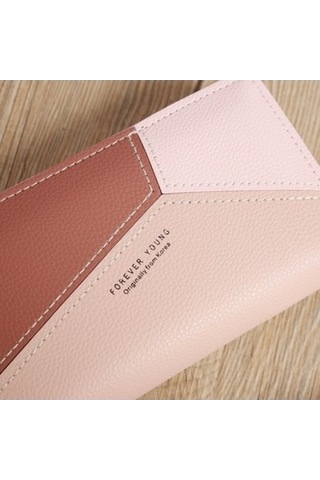 Trendooze Çift Fermuarlı Bayan Uzun Çanta - Ekleme Bozuk Para Çantası - Siyah Siyah