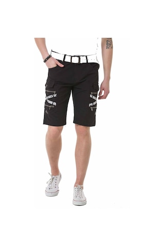 Ck253 Kargo Cepli Siyah Erkek Şort Haki