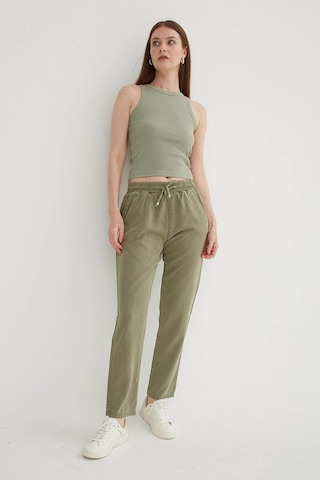 Fashion Friends Beli Bağlamalı Haki Kadın Pantolon 26y0477k1