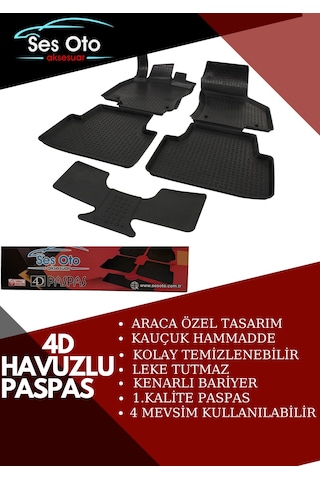 Renault Megane 4 2016 Ve Üstü 4d Havuzlu Paspas