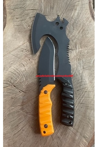 Dmr Dövme Çelik Kamp Baltası Kamp Çakısı Karbon Çelik Balta Çakı 2li Set