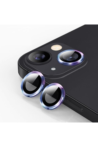 Ally Apple iPhone 15 Uyumlu /15 Plus Tempered Kamera Lens Koruma Cami - Çok Renklı