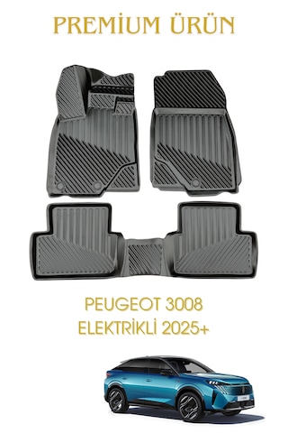 Peugeot 3008 Elektrikli 2025+ İle Uyumlu 3d Oto Paspas Premium