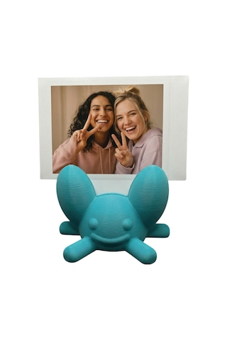 Sevimli Figür Instax Polaroid Fotoğraf Tutucu Stand Turkuaz