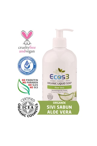 Ecos3 Aloe Vera Özlü Organik Sıvı Sabun 500 ML