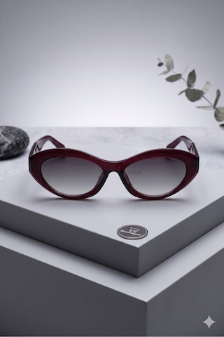 Katte Çerçeveli Cateye Güneş Gözlüğü Modern Zarif Model Unisex Gözlük Bordo