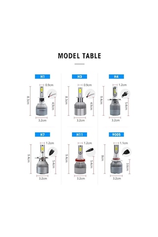 C6 Led Zenon H1 Led Xenon 55 Watt 11000Lm 6500K Far Ampülü Led Iş