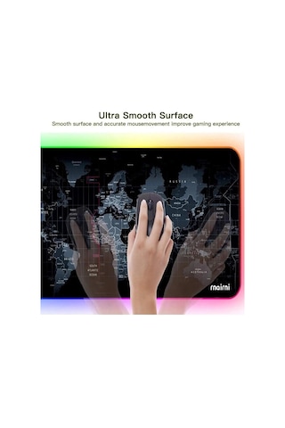 Miaxtreme 90x40 Rgb Dünya Desenli Mouse Pad Led Işıklı Su Geçirmez Dünya Desen Gaming Mousepad 90x40
