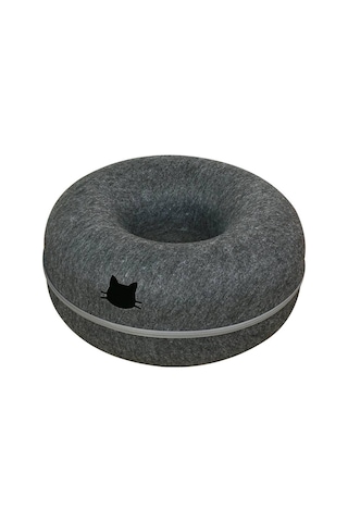 Mufunye Rahat Kedi Donut Tünel Yatağı Çıkarılabilir Her Mevsim Yarı Kapalı Kedi Yuvası E