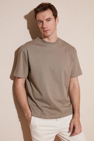 Buratti Pamuklu Relaxed Fit Sıfır Yaka Erkek T Shirt 5905446 Vizon