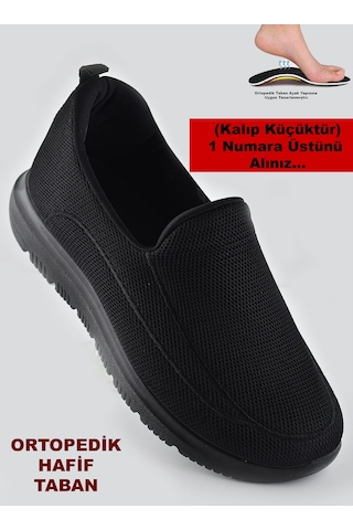 9090 Tam Ortopedik Hafif Taban Erkek Spor Ayakkabı Yazlık Hafif Taban Eva Siyah
