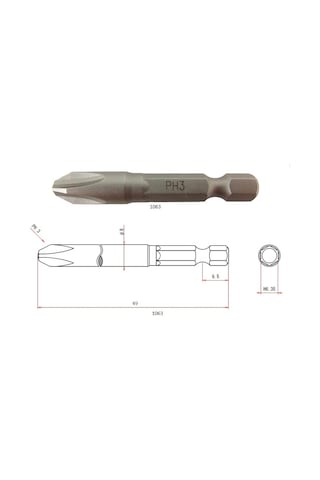 vessel 487210 Ph3x50 MM Yıldız Bits Uç vessel 487210 Ph3x50 MM Yıldız Bits Uç