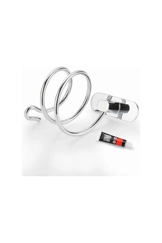 Ganzhoushop 1 Adet - Banyo Saç Kurutma Makinesi Rafı - Alüminyum Saç Kurutma Makinesi Rafı - Kare Tabanlı Gümüş Delme Gerektirmeyen Kurulum Çok Renkli